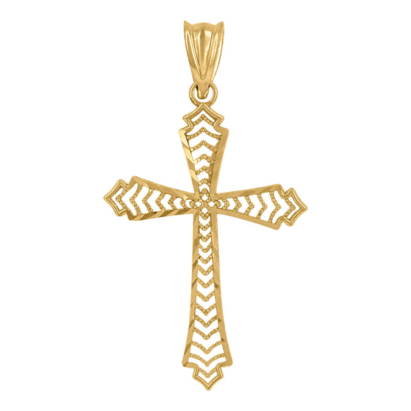 10kt Yellow Gold Mens Religious Cross Charm Pendant