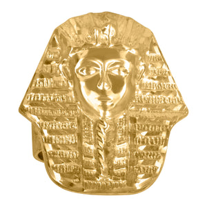 10Kt Yellow Gold Mens Diamond-cut Fashion Egyptian Pharaoh Ring