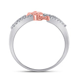Sterling Silver Womens Round Diamond Mom Mother Ring 1/6 Cttw