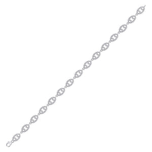 10kt White Gold Womens Round Diamond Fashion Bracelet 1 Cttw