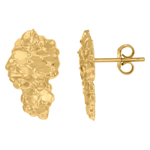 10kt Yellow Gold Mens Map Stud Earrings