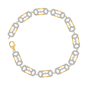 10kt Yellow Gold Womens Round Diamond Fashion Bracelet 1 Cttw