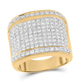 10kt Yellow Gold Mens Round Diamond Fashion Ring 2 Cttw