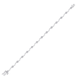 10kt White Gold Womens Round Diamond Fashion Bracelet 1/4 Cttw
