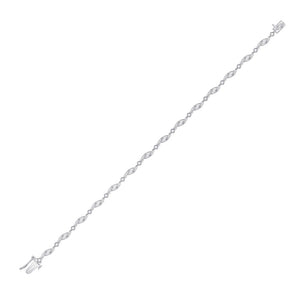 10kt White Gold Womens Round Diamond Fashion Bracelet 1/4 Cttw