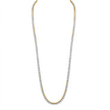 10kt Yellow Gold Mens Round Diamond 26" Tennis Chain Necklace 25-3/8 Cttw