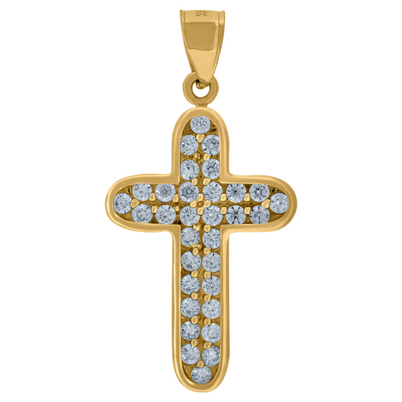 10kt Yellow Gold Womens Round Cubic Zirconia Cubic-zirconia Charm Pendant