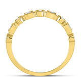 10kt Yellow Gold Womens Round Diamond Square Dot Stackable Band Ring 1/6 Cttw