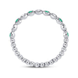10kt White Gold Womens Round Emerald Diamond Dot Stackable Band Ring 1/6 Cttw