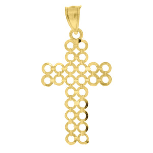 10kt Yellow Gold Womens Mens Unisex Cross Religious Charm Pendant