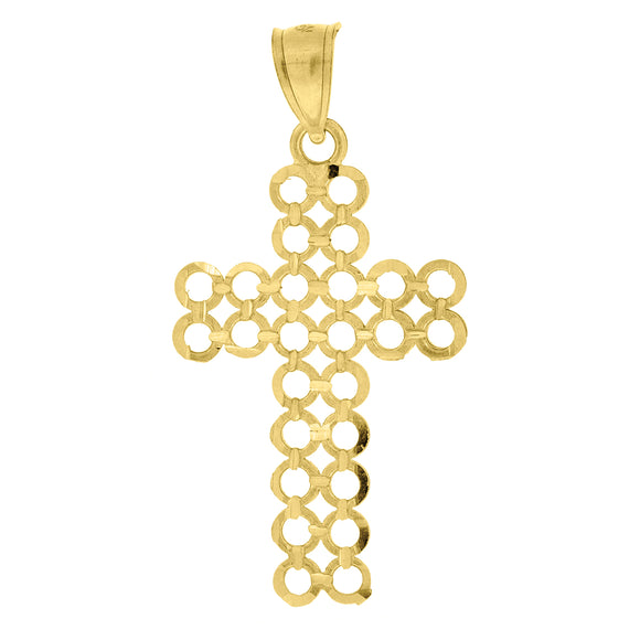 10kt Yellow Gold Womens Mens Unisex Cross Religious Charm Pendant