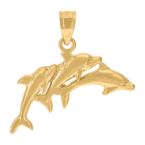 10kt Yellow Gold Womens Three Ht:18.4mm x W:22.5mm Animal Charm Pendant
