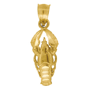 10kt Yellow Gold Womens Lobster Ht:25.5mm x W:8.5mm Animal Charm Pendant