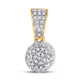10kt Yellow Gold Mens Round Diamond Pill Capsule Charm Pendant 1/2 Cttw