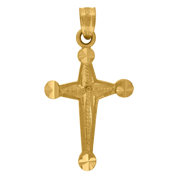 10kt Yellow Gold Womens Mens Unisex Cross Religious Charm Pendant