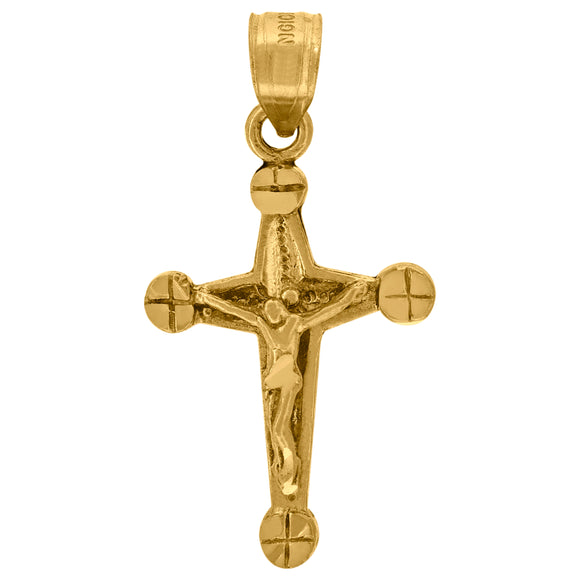 10kt Yellow Gold Womens Mens Unisex Jesus Crucifix Cross Religious Charm Pendant