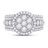 14kt Yellow Gold Round Diamond Cluster Bridal Wedding Engagement Ring 2 Cttw