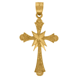 10kt Yellow Gold Womens Mens Unisex Cross Religious Charm Pendant