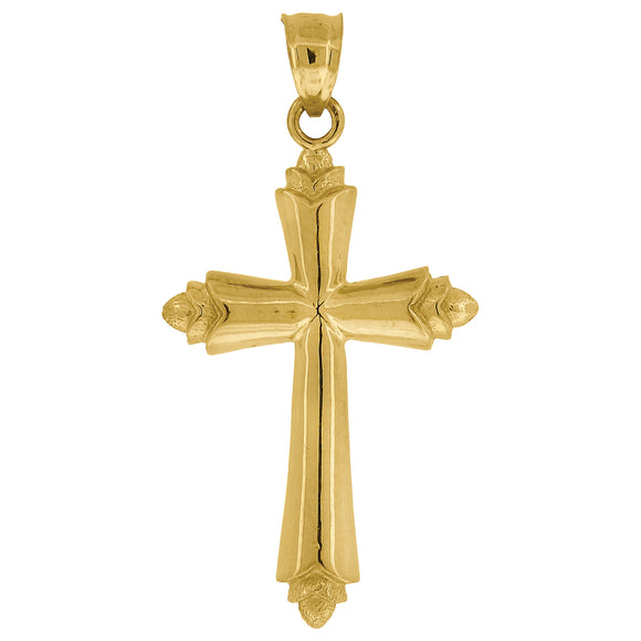 10kt Yellow Gold Womens Mens Unisex Cross Religious Charm Pendant