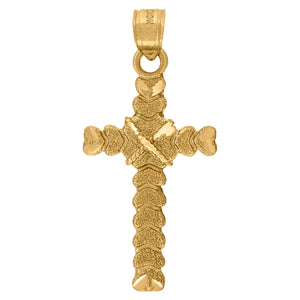 10kt Yellow Gold Womens Mens Unisex Cross Religious Charm Pendant