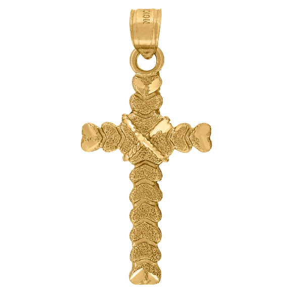 10kt Yellow Gold Womens Mens Unisex Cross Religious Charm Pendant