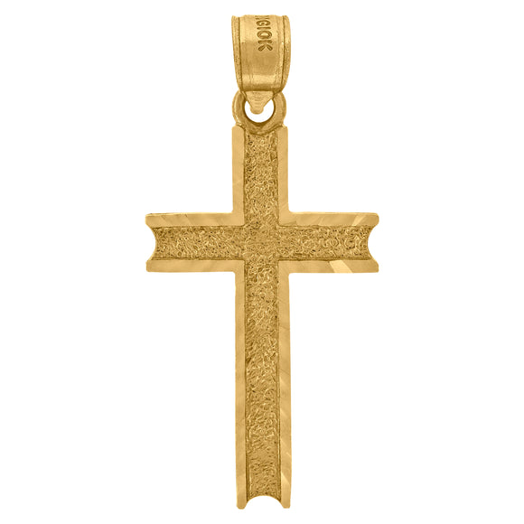 10kt Yellow Gold Womens Mens Unisex Cross Religious Charm Pendant