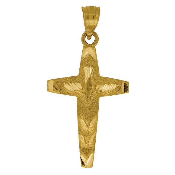 10kt Yellow Gold Womens Mens Unisex Cross Religious Charm Pendant