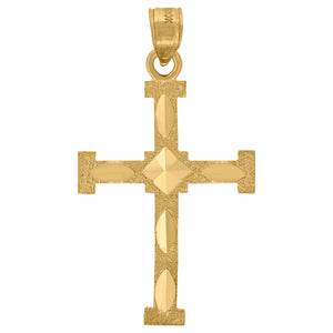 10kt Yellow Gold Womens Mens Unisex Cross Religious Charm Pendant