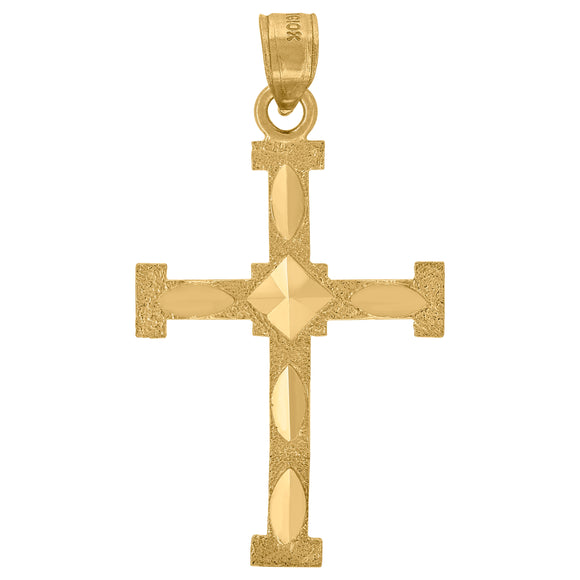 10kt Yellow Gold Womens Mens Unisex Cross Religious Charm Pendant