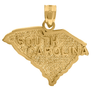 10kt Yellow Gold Mens South Carolina Ht:21.4mm x W:21.2mm State Charm Pendant