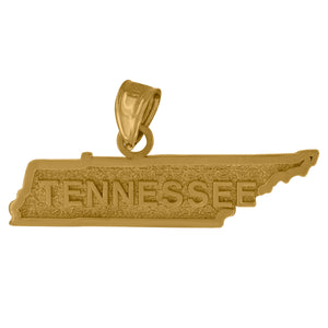 10kt Yellow Gold Mens Tennessee Ht:14.4mm x W:26.6mm State Charm Pendant