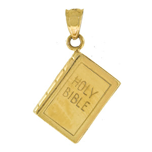 10kt Yellow Gold Unisex Holy Bible Ht:22.6mm x W:14.6mm Religious Charm Pendant