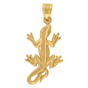 10kt Yellow Gold Womens Mens Unisex Lizard Ht:25.8mm x W:11.8mm Animal Charm Pendant