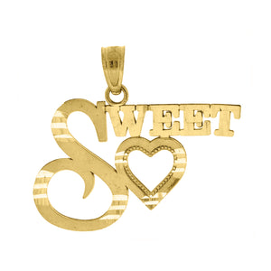 10kt Yellow Gold Womens Sweet Heart Charm Pendant