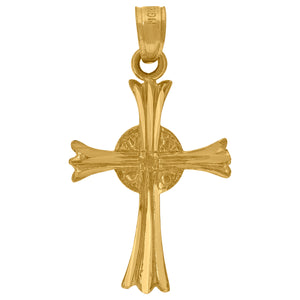 10kt Yellow Gold Unisex Cross Ht:27.7mm x W:15.2mm Religious Charm Pendant