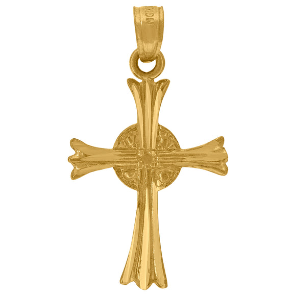 10kt Yellow Gold Unisex Cross Ht:27.7mm x W:15.2mm Religious Charm Pendant