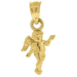 10kt Yellow Gold Unisex Angel Ht:17.9mm x W:8.7mm Religious Charm Pendant