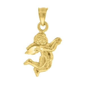 10kt Yellow Gold Unisex Angel Ht:20.1mm x W:10.4mm Religious Charm Pendant
