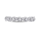 Sterling Silver Womens Round Diamond Anniversary Ring 1/10 Cttw