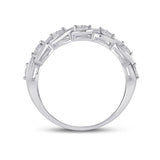 Sterling Silver Womens Round Diamond Anniversary Ring 1/10 Cttw