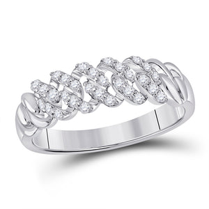 10kt White Gold Mens Round Diamond Band Ring 3/8 Cttw