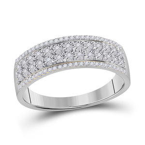 10kt White Gold Womens Round Diamond Band Ring 1/6 Cttw