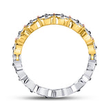 10kt Tri-Tone Gold Womens Round Brown Diamond Convertible Band Ring 3/8 Cttw
