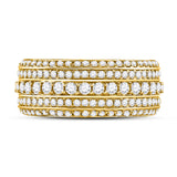 10kt Yellow Gold Mens Round Diamond Statement Band Ring 2-1/2 Cttw