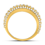 10kt Yellow Gold Mens Round Diamond Statement Band Ring 2-1/2 Cttw