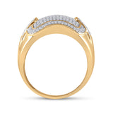 10kt Yellow Gold Mens Round Diamond Fashion Cluster Ring 1/2 Cttw
