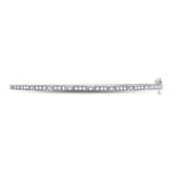 10kt White Gold Womens Round Diamond Stackable Bangle Bracelet 1/2 Cttw