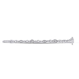10kt White Gold Womens Round Diamond Stackable Bangle Bracelet 1/3 Cttw