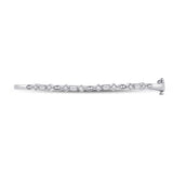 10kt White Gold Womens Princess Diamond Stackable Bangle Bracelet 1/3 Cttw