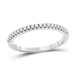14kt White Gold Womens Round Diamond Classic Anniversary Ring 1/6 Cttw